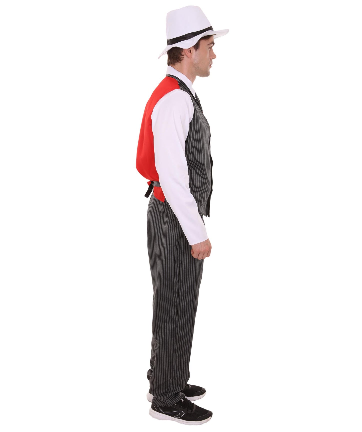 Men's Gangster Costume | Black,Red & White Fancy Costume