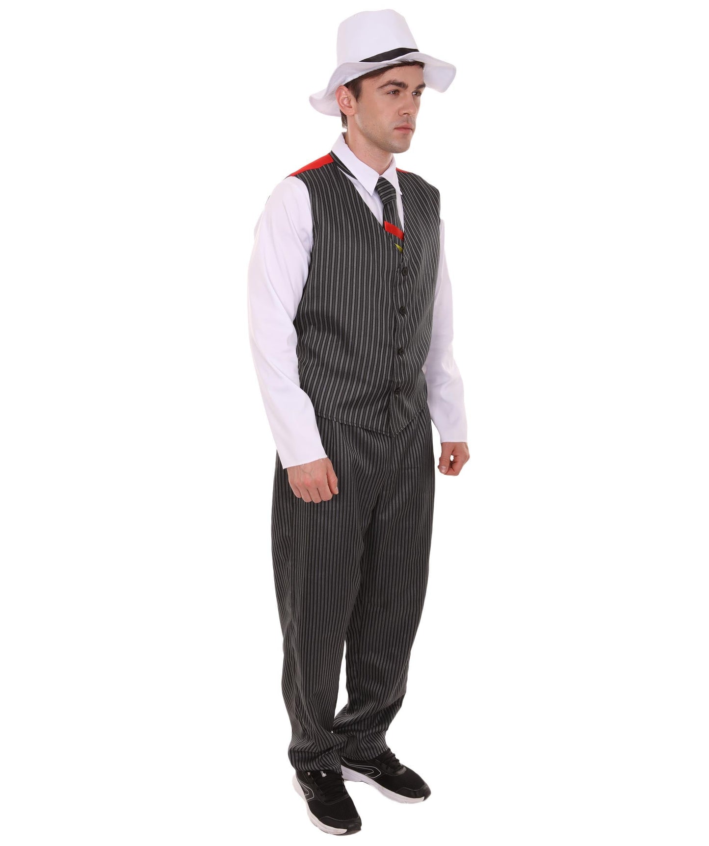 Men's Gangster Costume | Black,Red & White Fancy Costume