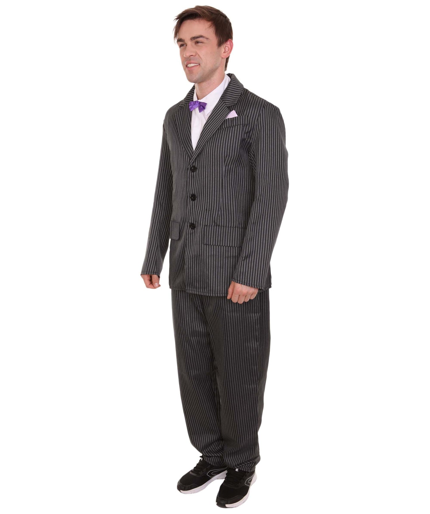 Men's Halloween Gothic Mr Addams Costume TV/Movie Costume | Black Gangster Fancy Costume