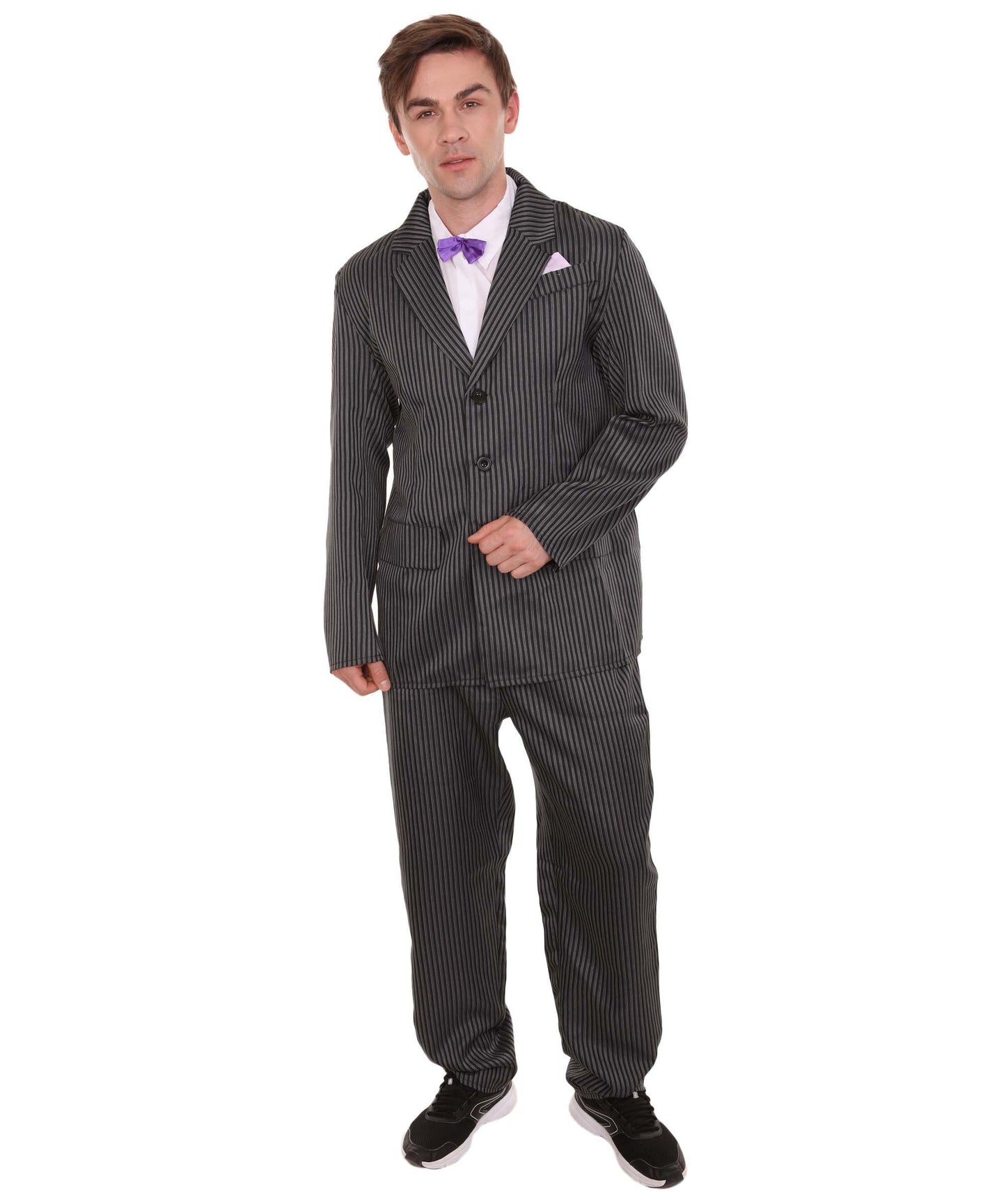 Men's Halloween Gothic Mr Addams Costume TV/Movie Costume | Black Gangster Fancy Costume