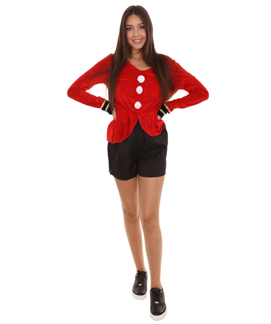 Women's Circus Ringmaster Funny Costume | Red & Black Halloween Costume