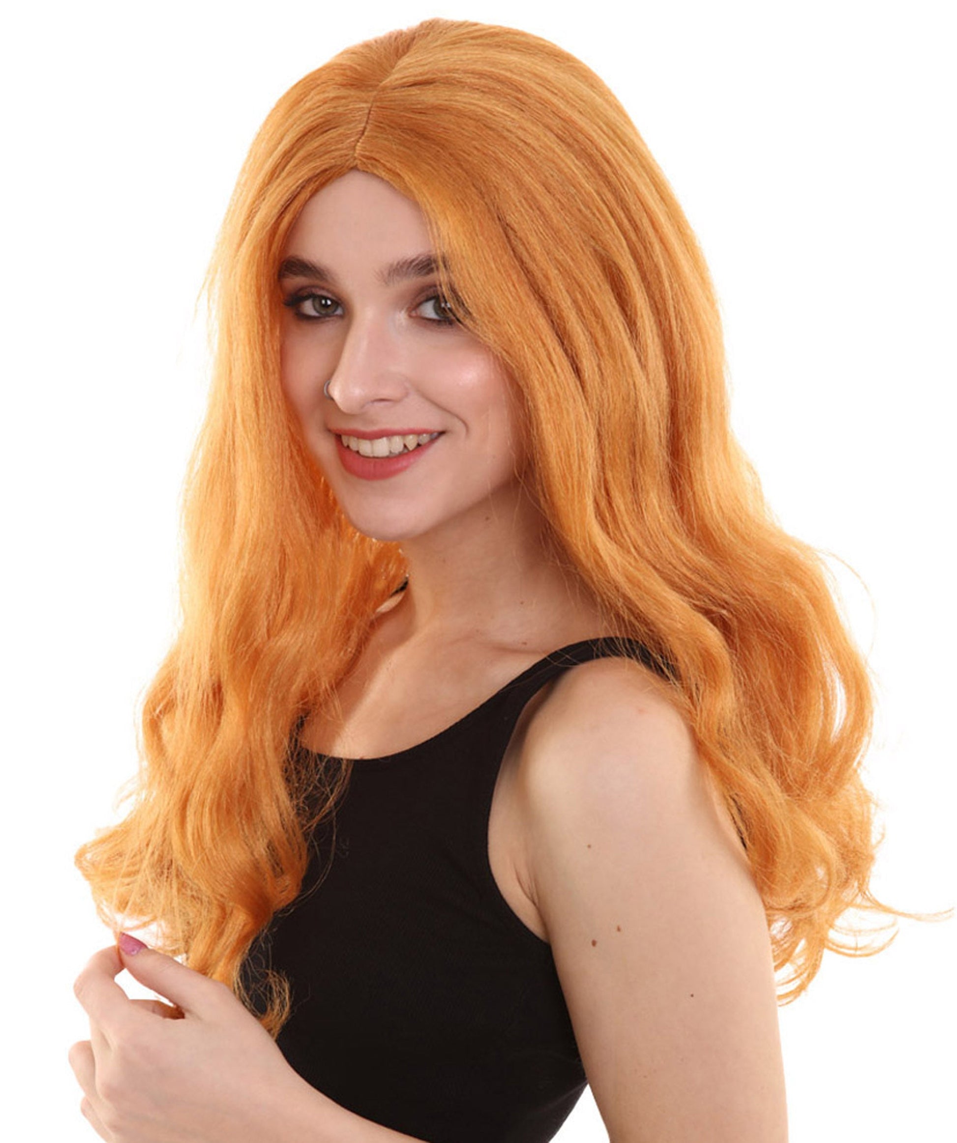 Adult Women's Orange Color Wavy