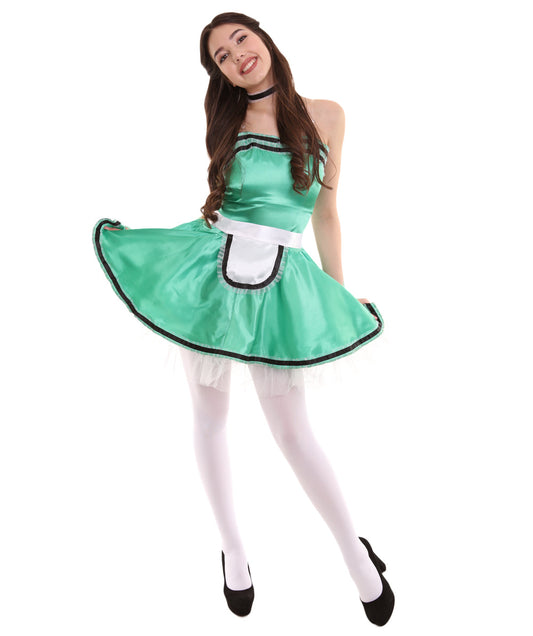 Green French Maid Uniform Costume