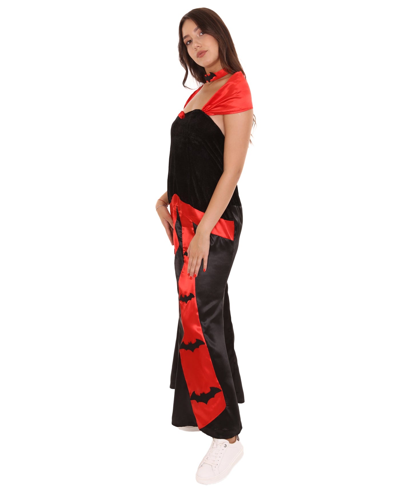 Women's Vampires Bat Chic Costume | Black & Red Halloween Costume