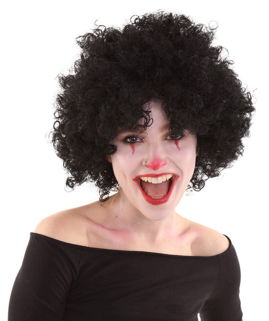 Clown Collection | Women's Black Color Curly Afro Clown Wig