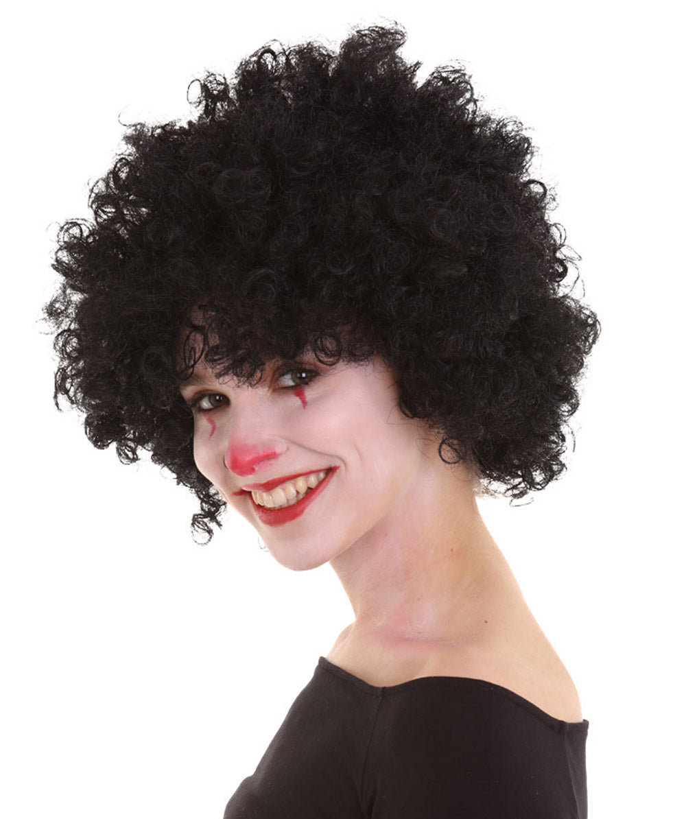 Clown Collection | Women's Black Color Curly Afro Clown Wig