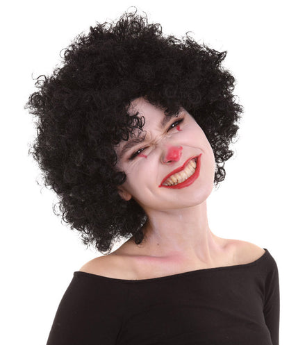 Clown Collection | Women's Black Color Curly Afro Clown Wig