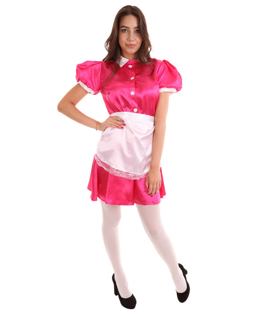 French Maid Dark Pink Costume