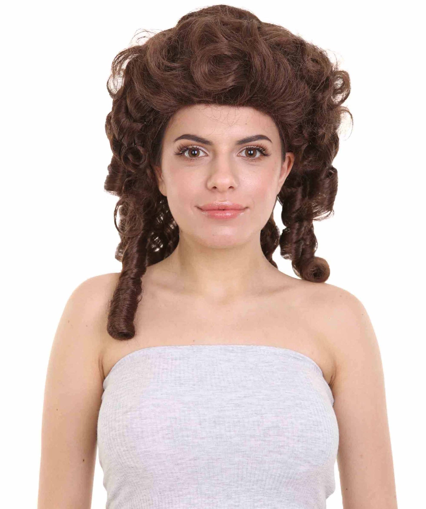 Brown Women's Colonial Lady  White Historical Wigs 