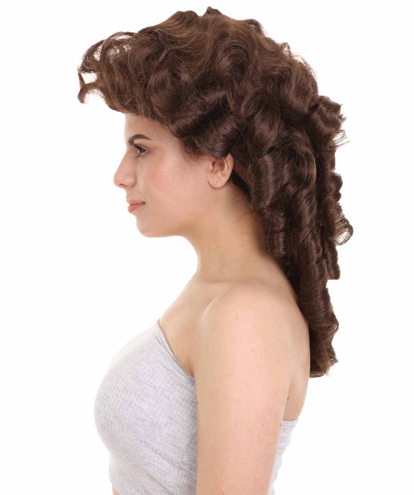 Brown Women's Colonial Lady White Historical Wigs