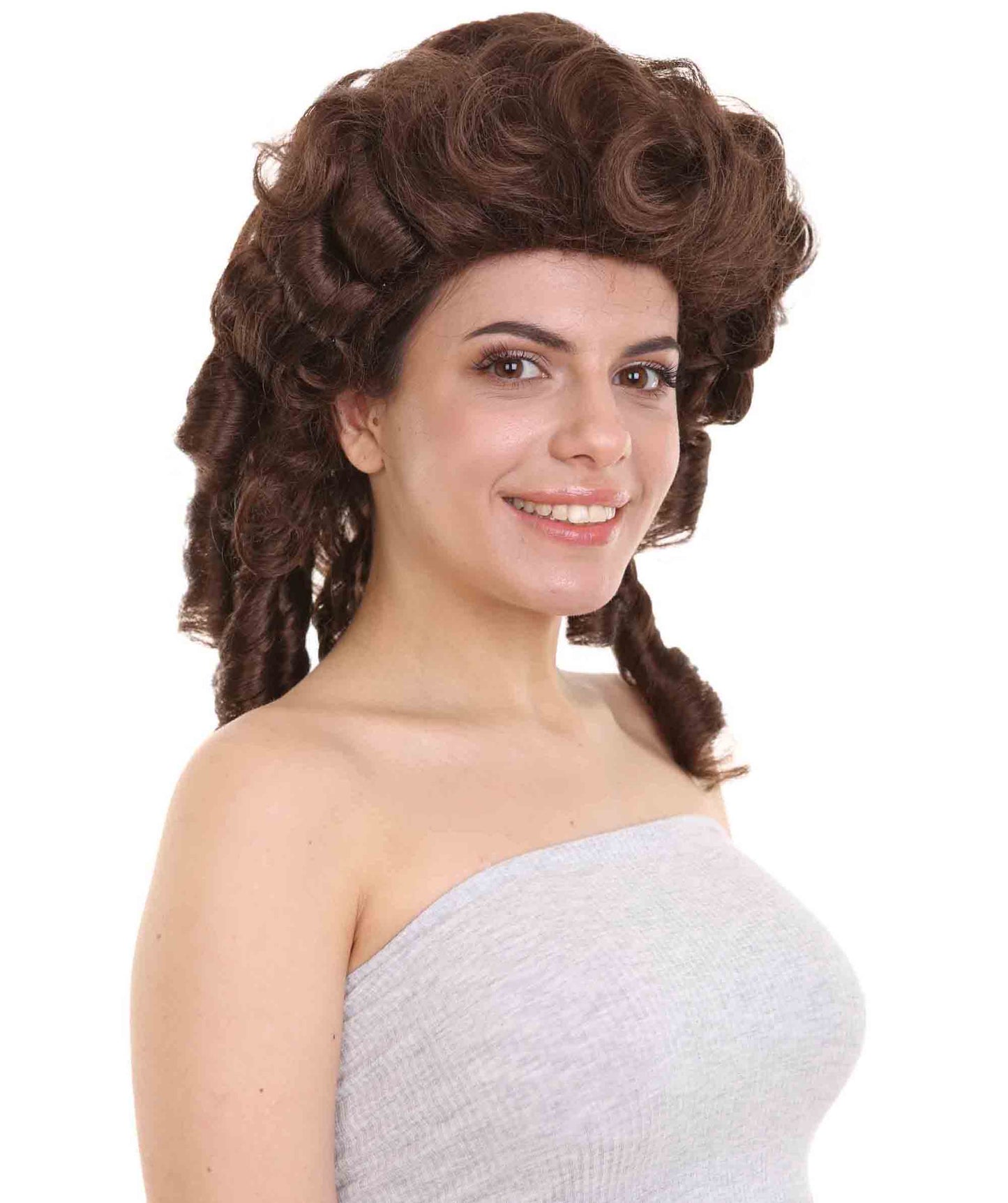 Brown Women's Colonial Lady White Historical Wigs