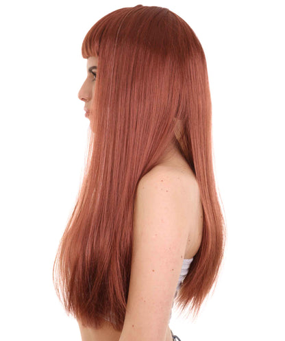 Blonde & Burgundy Women's Two-Tone Long Straight Wig