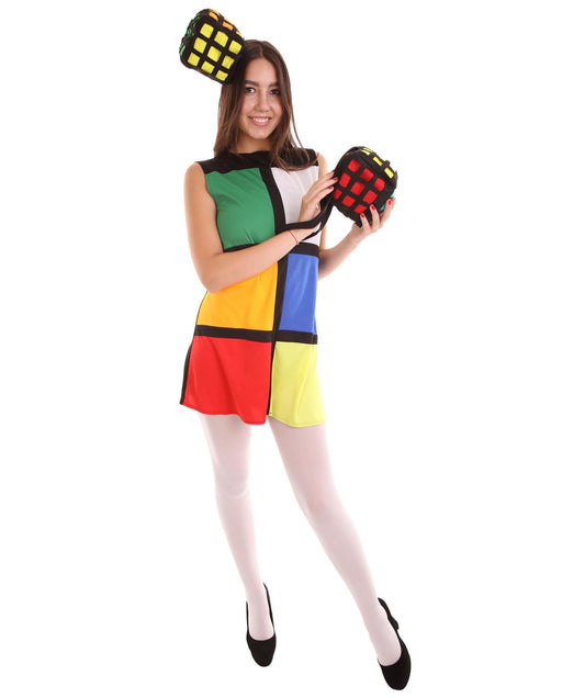 Women's Rubik's Cube Costume | Multi Halloween Costume