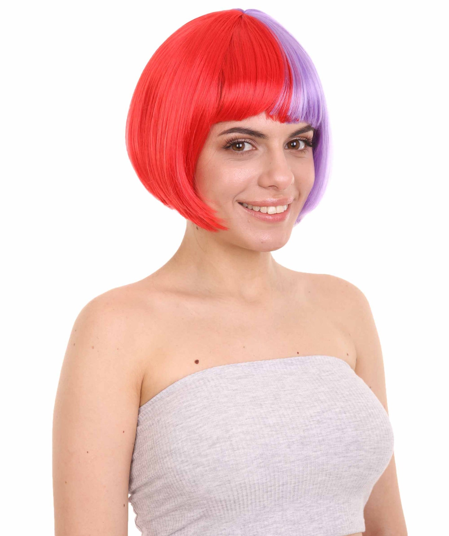 Red & Purple Two-tone Short Bob Wig