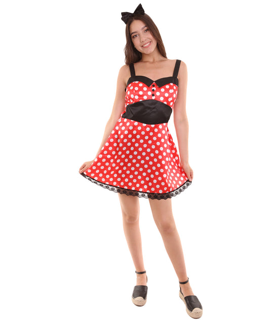Women's Mouse Cartoon Costume | Red Fancy Costume