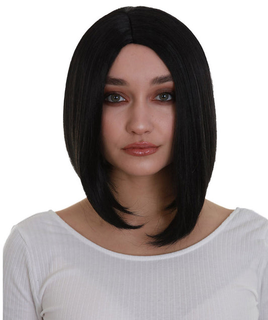 Black Color Natural Silk Bob Wig