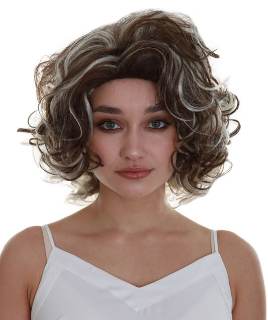 Short Curls Empress | Women's Brown Highlighted Color Wavy Short Length Trendy Empress Wig