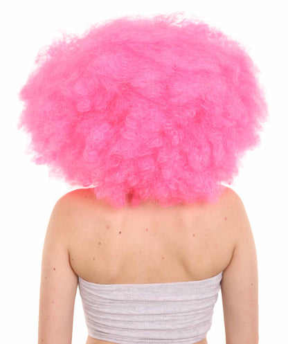 Fuchsia japanese actress afro wig