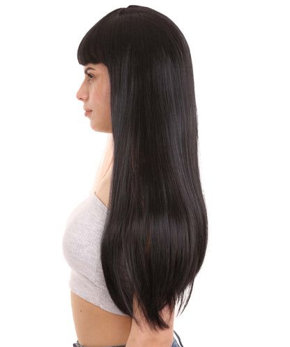 Lt. Pink & Black Women's Two-Tone Long Straight Wig