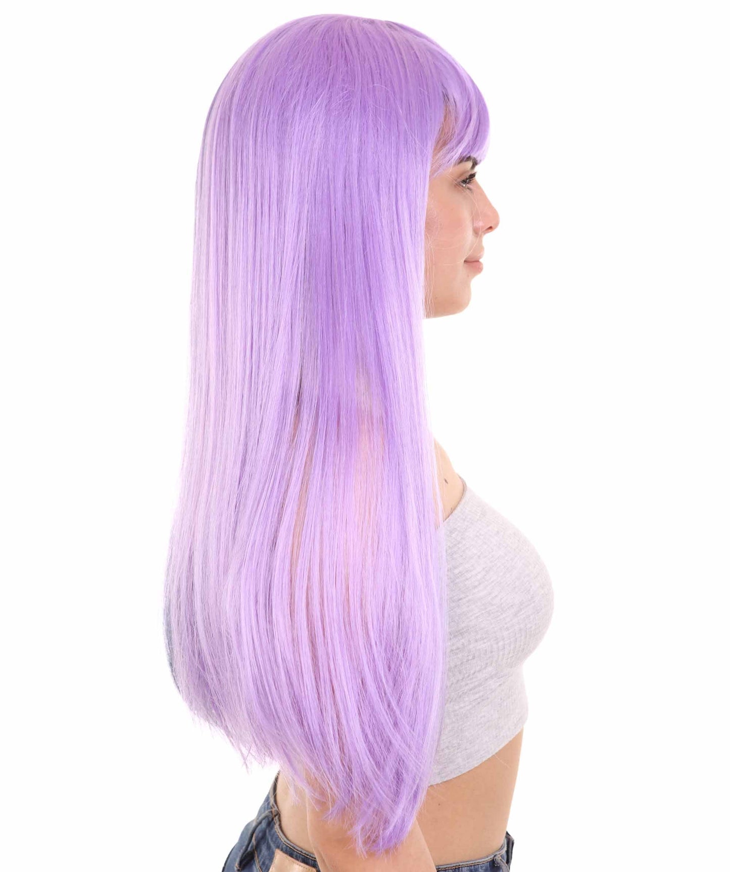 Purple & Black Women's two-tone long straight wig
