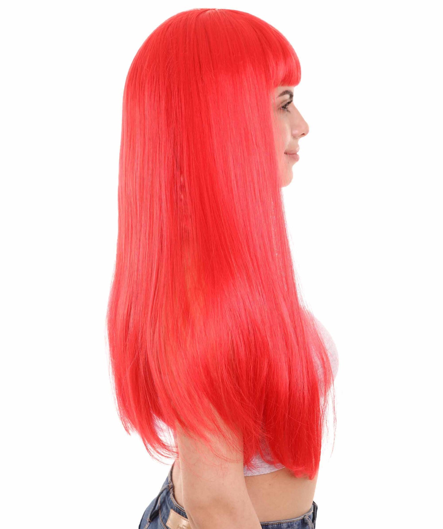 Red & Purple Women's Two-Tone Long Straight Wig