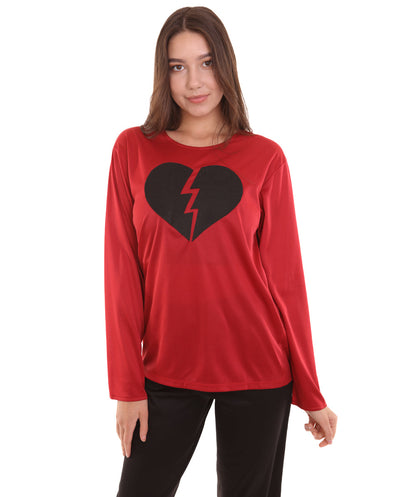 Wine Red Broken Heart Costume