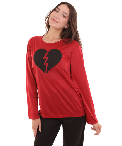 Wine Red Broken Heart Costume