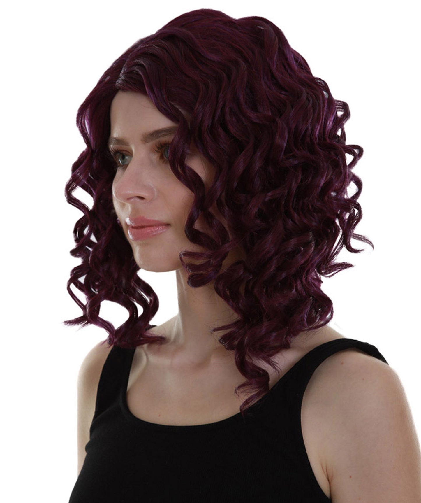 Enchanted Skye | Women's Purple Color Curly Shoulder Length Trendy Enchanted Skye Wig