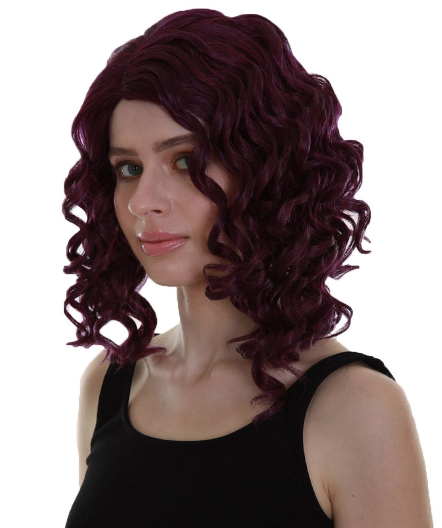 Enchanted Skye | Women's Purple Color Curly Shoulder Length Trendy Enchanted Skye Wig