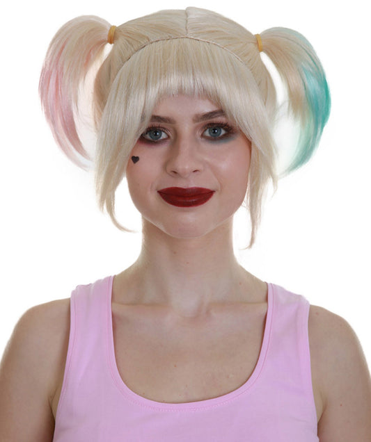 Fabulous Villain |  Women's Multi Color Straight Shoulder Pigtails Length Trendy Fabulous Villain Wig