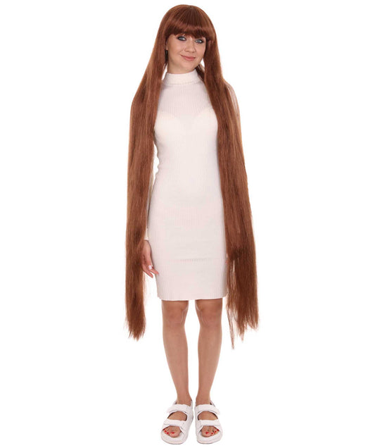 Brown Auburn 50" extra long womens wigs in cream color
