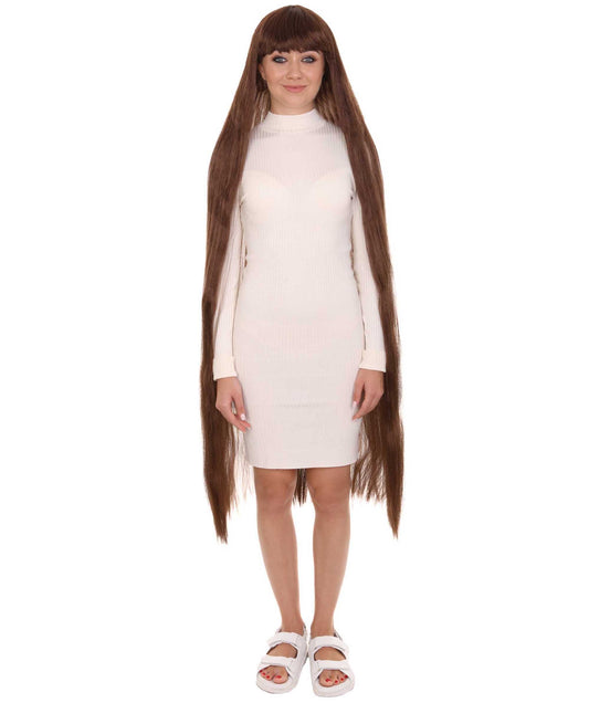 Brown Auburn 50" extra long womens wigs in cream color