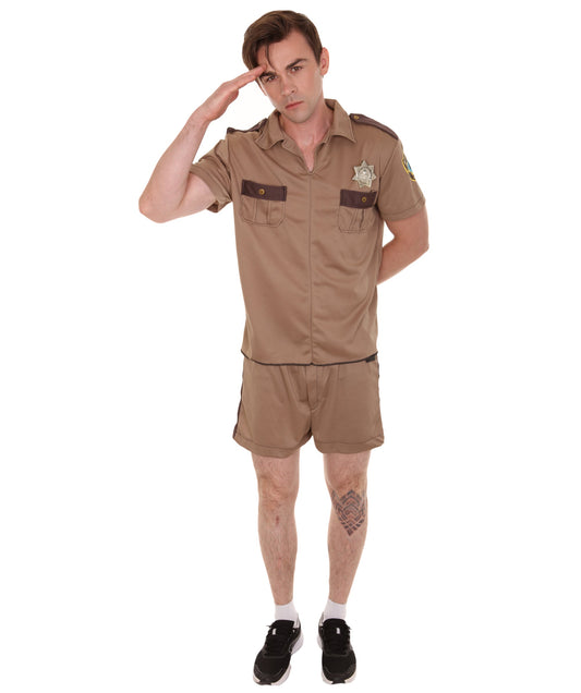 Men's Lieutenant Movie Character Costume | Brown Halloween Costume
