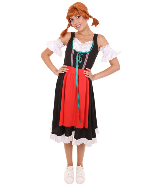 Women's Oktoberfest Fraulein Costume | Black & Red Halloween Costume