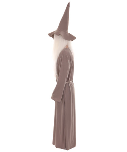 Men's Wizard Hat & Robe TV/Movie Costume | Grey Fancy Costume