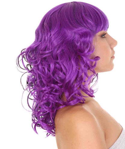 Purple & Black Curly Wig 