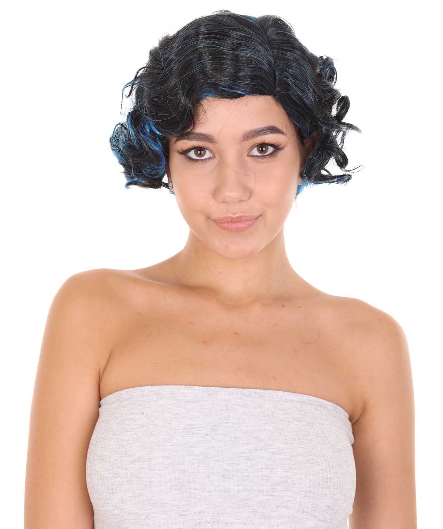 Blue Black Womens Peculiar Wig