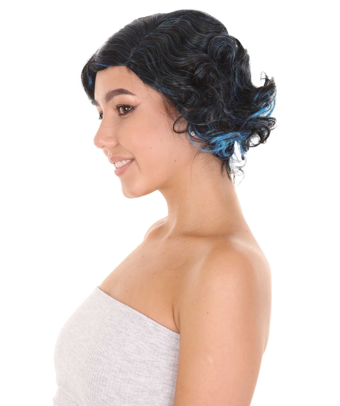 Blue Black Womens Peculiar Wig