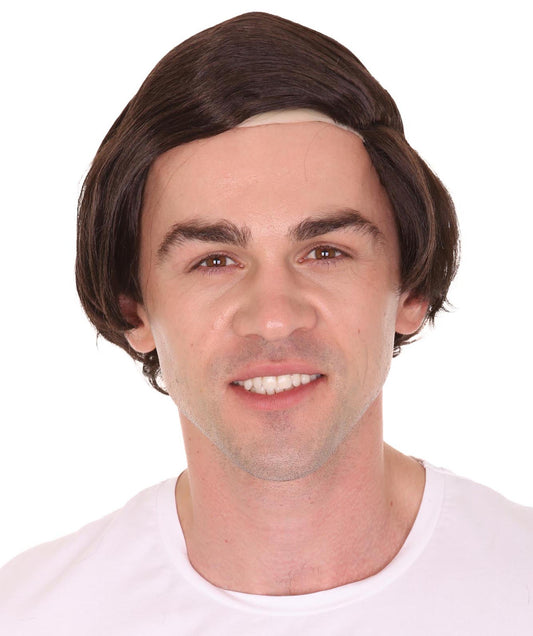 Dark Brown Comb Over Bald Men Wig