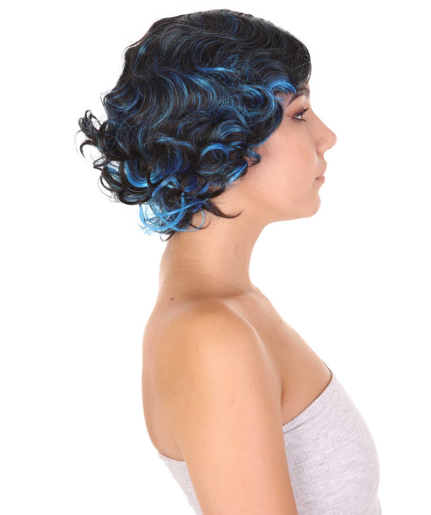 Blue Black Womens Peculiar Wig