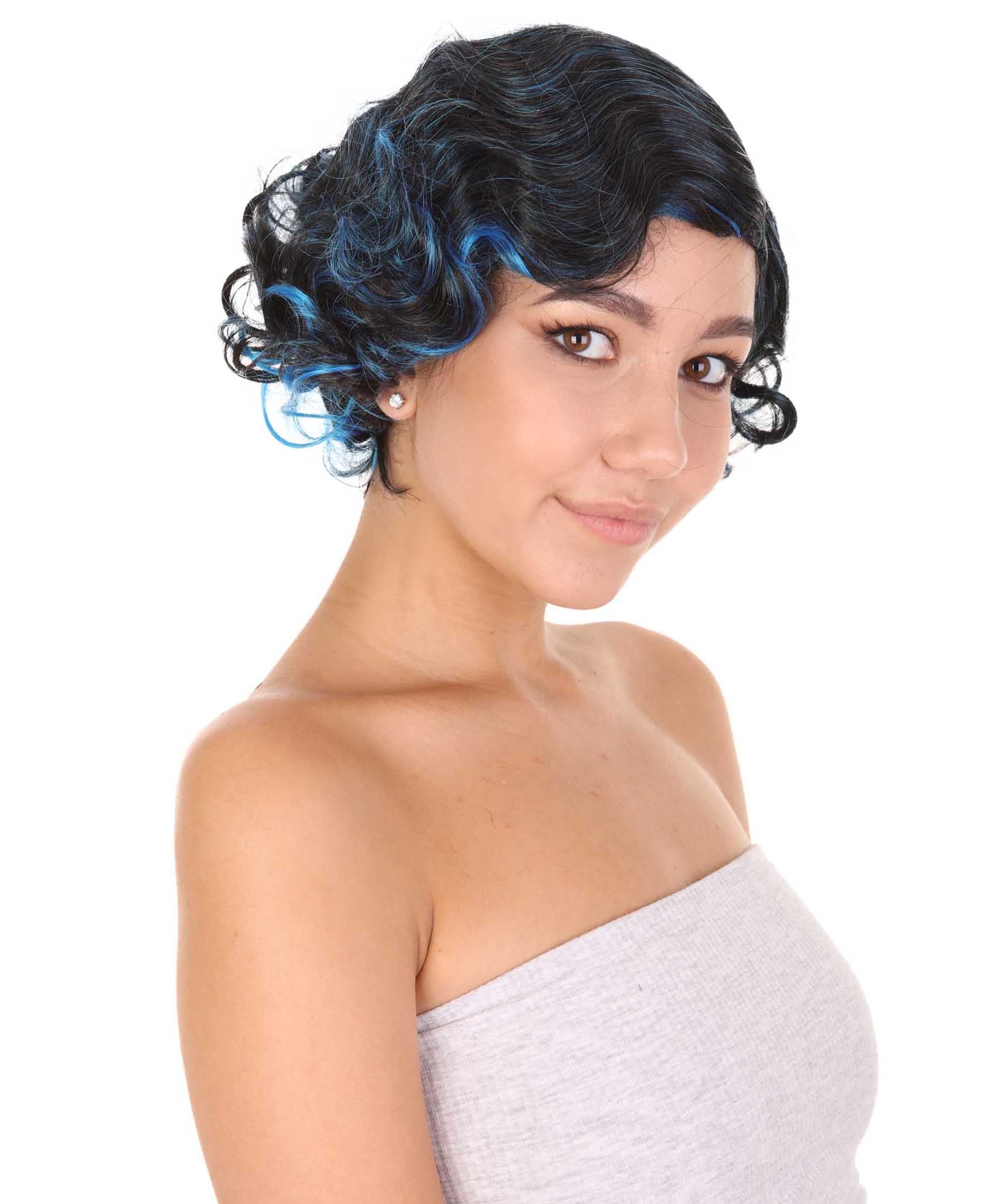 Blue Black Womens Peculiar Wig