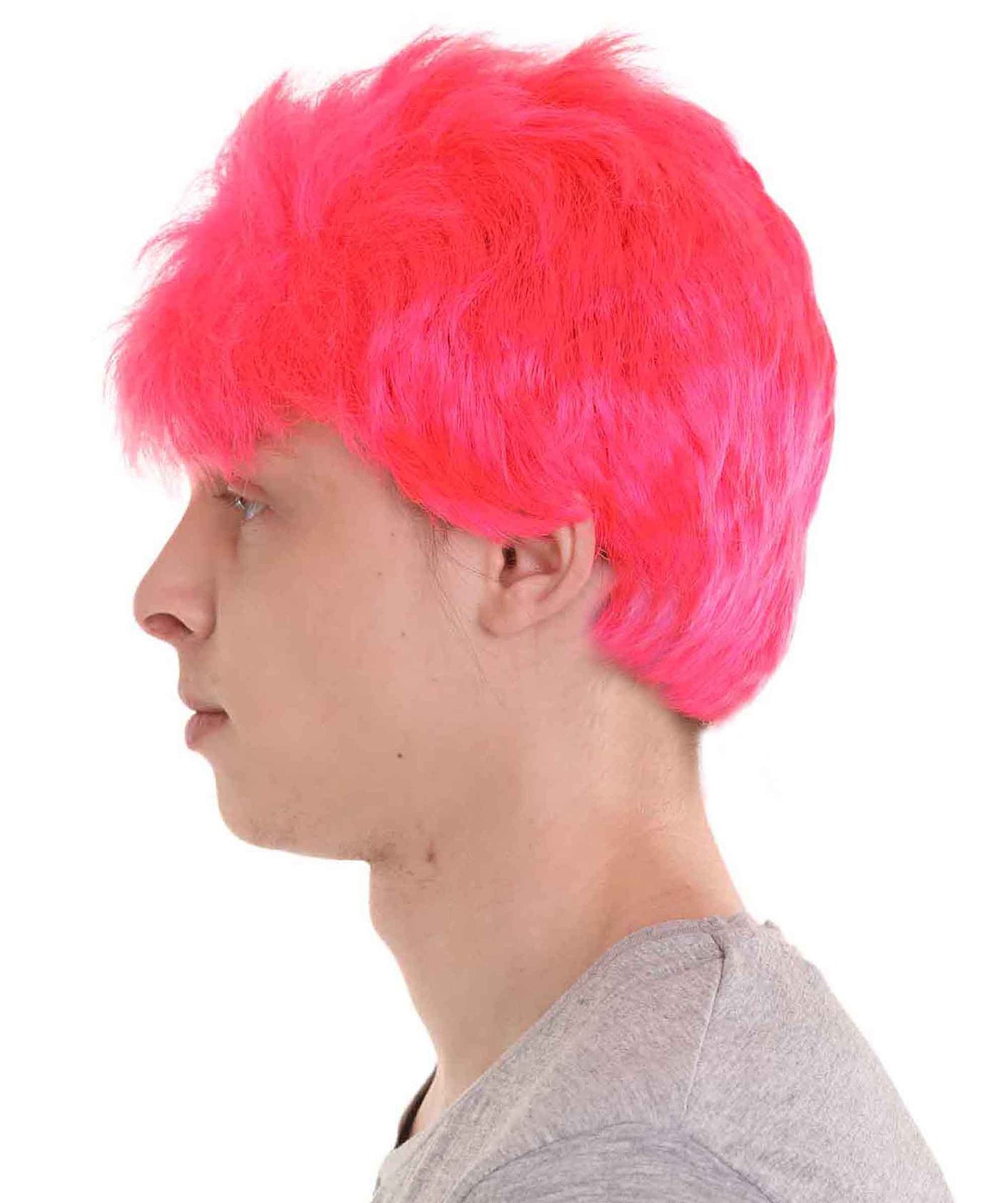 Neon Pink Men Fancy Wig