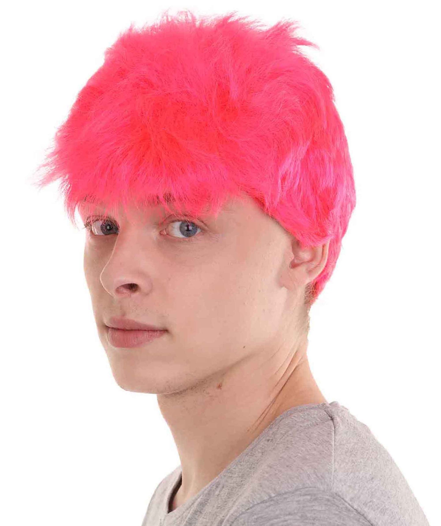 Neon Pink Men Fancy Wig