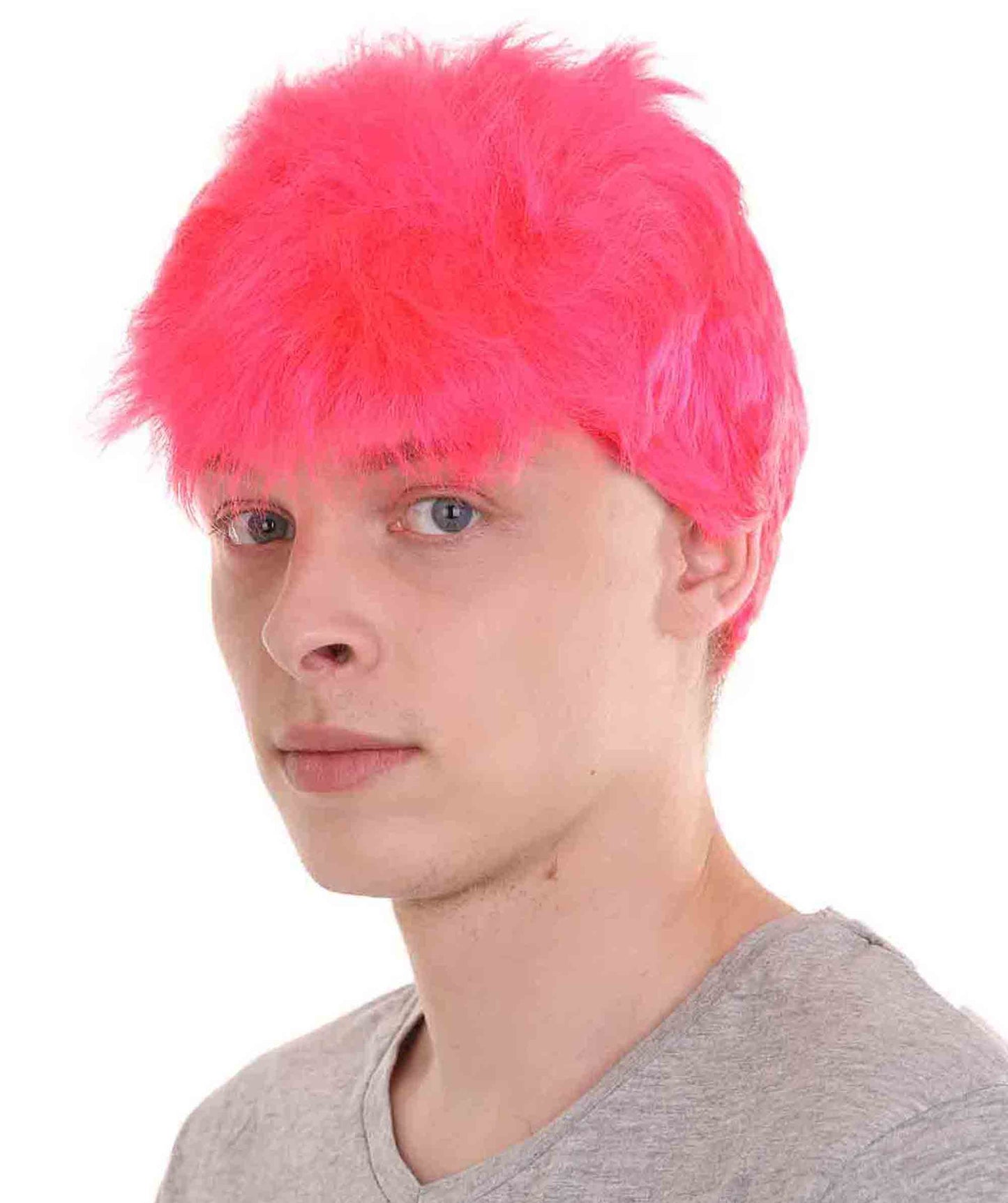 Neon Pink Men Fancy Wig