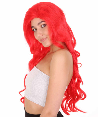 Womens Mermaid Wig | Red Princess Wigs | Premium Breathable Capless Cap