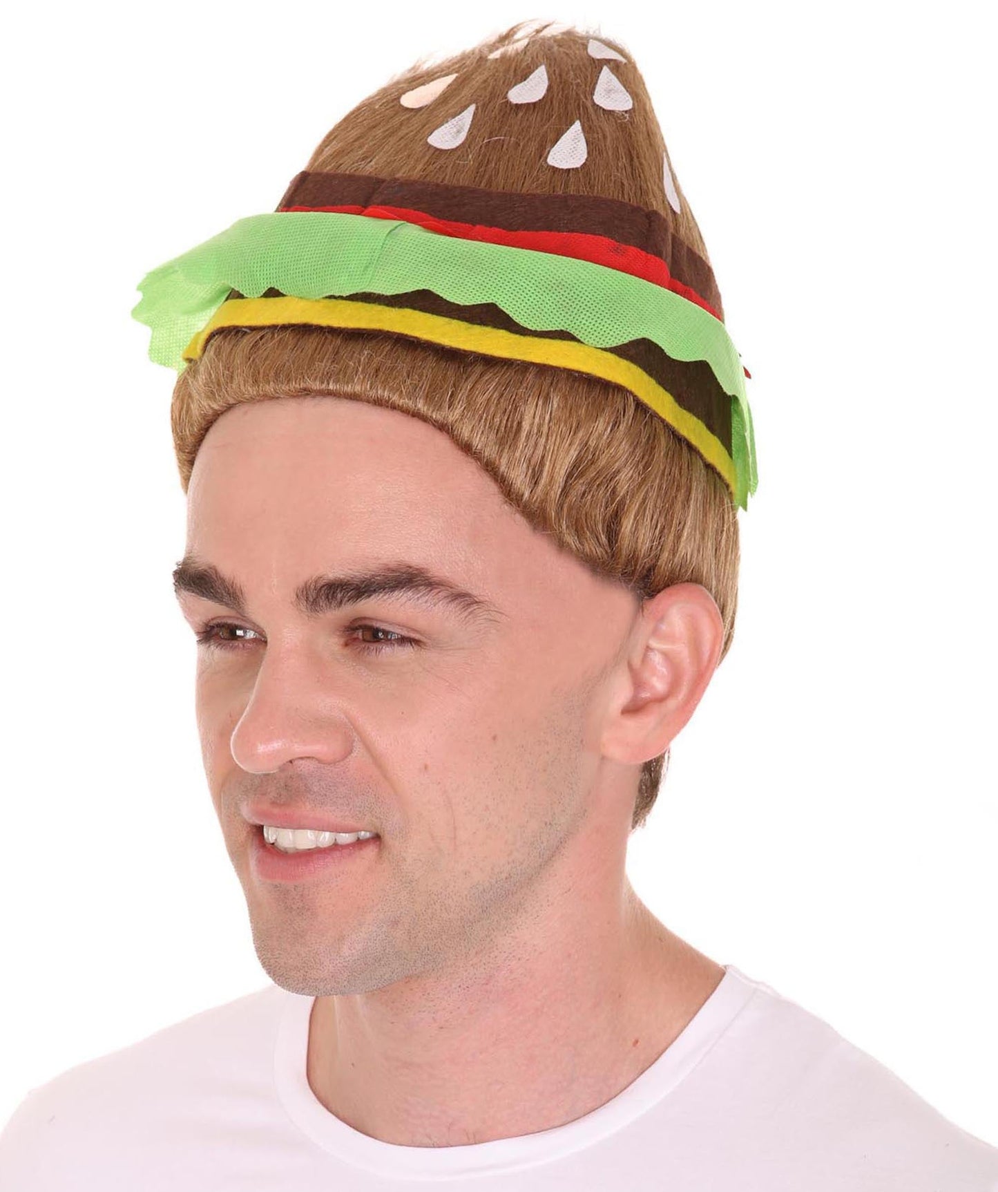 Burger Unisex Wig | Food Theme Fancy Halloween Wig | Premium Breathable Capless Cap