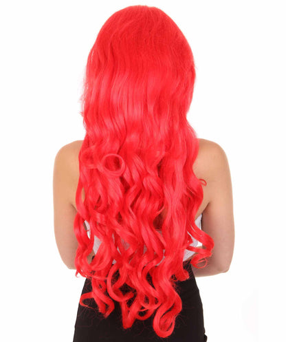 Womens Mermaid Wig | Red Princess Wigs | Premium Breathable Capless Cap