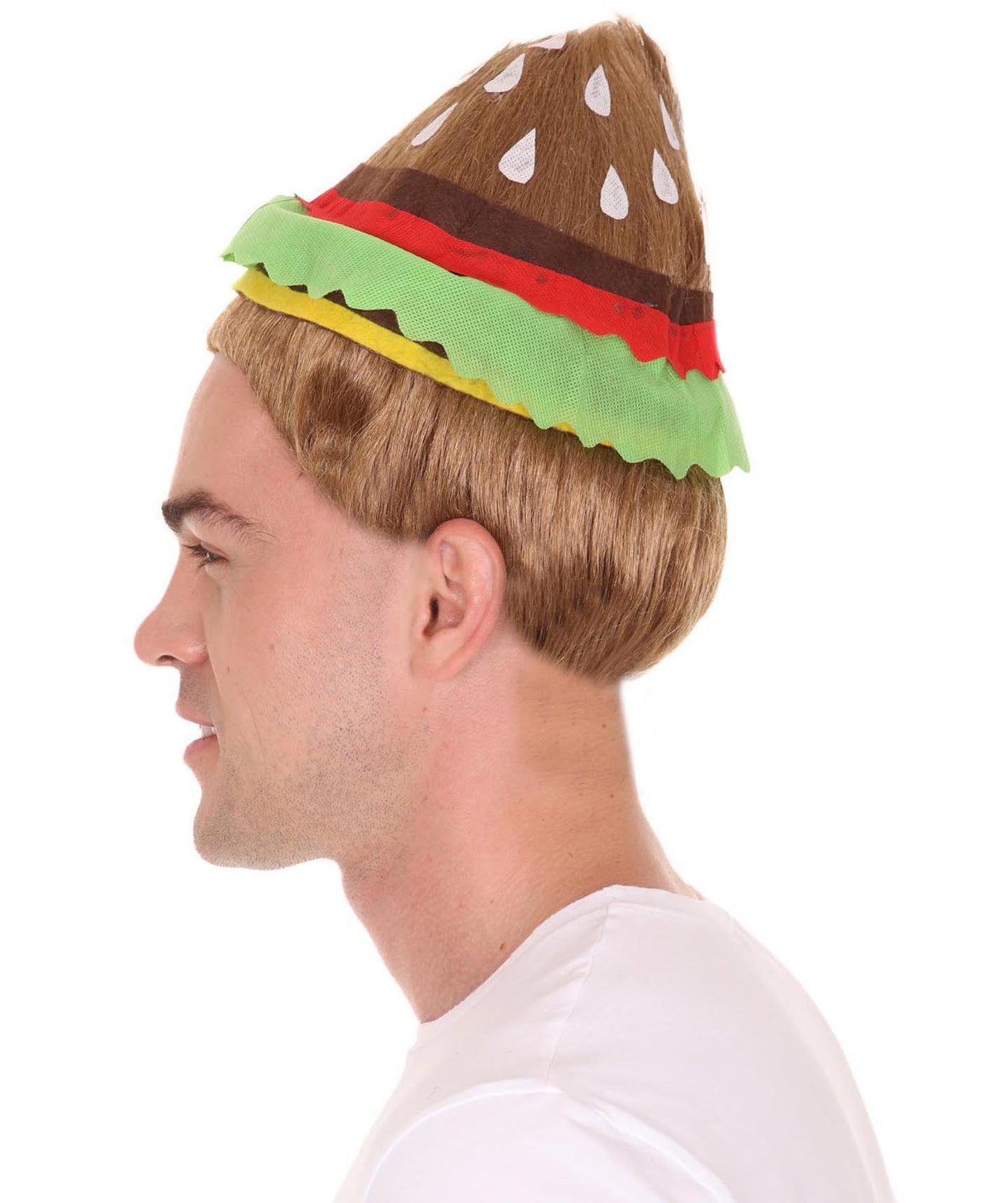 Burger Unisex Wig | Food Theme Fancy Halloween Wig | Premium Breathable Capless Cap