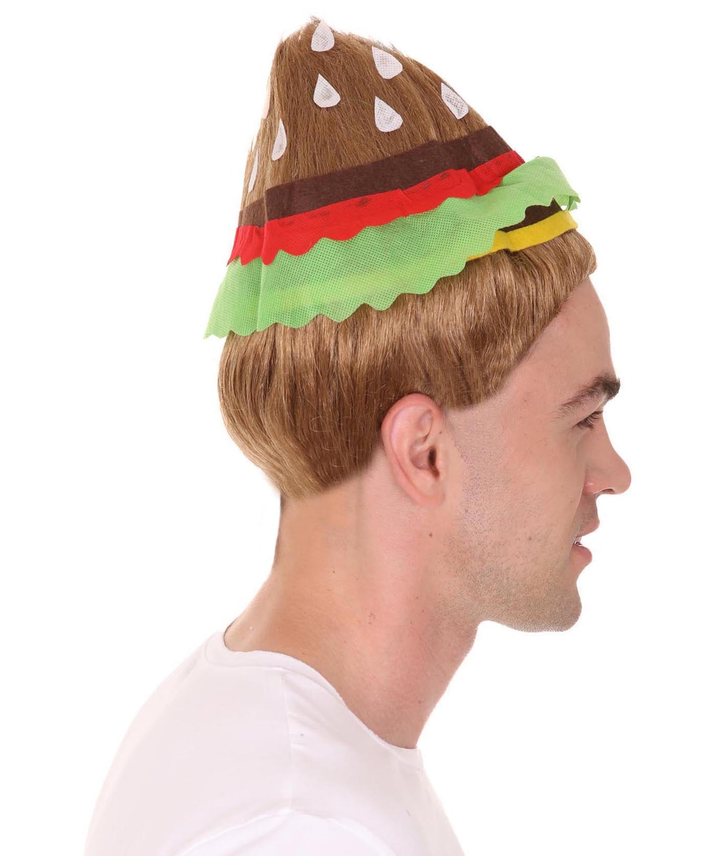 Burger Unisex Wig | Food Theme Fancy Halloween Wig | Premium Breathable Capless Cap