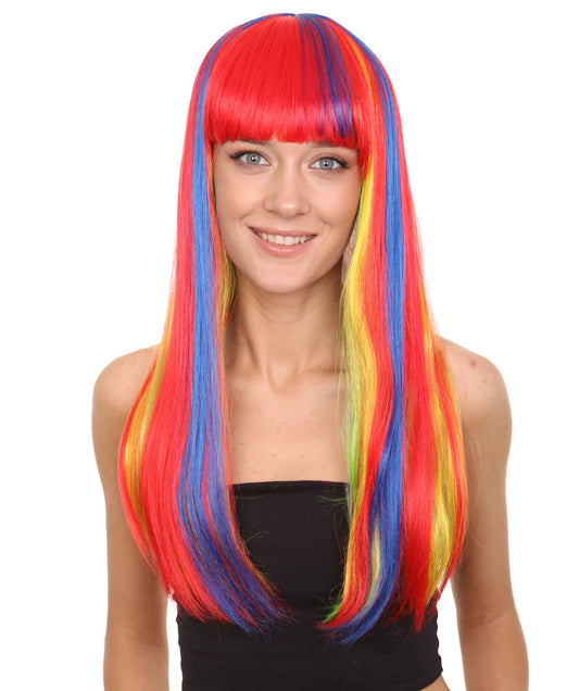 Womens Rainbow Bob Wig | Party Ready Halloween Wig | Premium Breathable Capless Cap